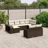 Image de Vidaxl Salon De Jardin 10 Pcs Avec Coussins Marron RÃ©sine TressÃ©e