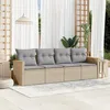 Image de Vidaxl Salon De Jardin Avec Coussins 4pcs MÃ©lange Beige RÃ©sine TressÃ©e