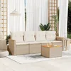 Image de Vidaxl Salon De Jardin Avec Coussins 5 Pcs Beige RÃ©sine TressÃ©e