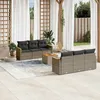 Image de Vidaxl Salon De Jardin Avec Coussins 7 Pcs Gris RÃ©sine TressÃ©e