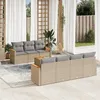 Image de Vidaxl Salon De Jardin Avec Coussins 8pcs MÃ©lange Beige RÃ©sine TressÃ©e