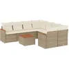 Image de Vidaxl Salon De Jardin Avec Coussins 9 Pcs Beige RÃ©sine TressÃ©e