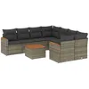 Image de Vidaxl Salon De Jardin 9 Pcs Avec Coussins Gris RÃ©sine TressÃ©e