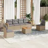 Image de Vidaxl Salon De Jardin Avec Coussins 7pcs MÃ©lange Beige RÃ©sine TressÃ©e
