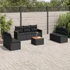 Image de Vidaxl Salon De Jardin 8 Pcs Avec Coussins Noir RÃ©sine TressÃ©e