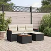Image de Vidaxl Salon De Jardin 5 Pcs Avec Coussins Noir RÃ©sine TressÃ©e