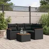Image de Vidaxl Salon De Jardin 5 Pcs Avec Coussins Noir RÃ©sine TressÃ©e