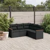 Image de Vidaxl Salon De Jardin 5 Pcs Avec Coussins Noir RÃ©sine TressÃ©e