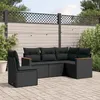Image de Vidaxl Salon De Jardin 5 Pcs Avec Coussins Noir RÃ©sine TressÃ©e