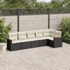 Image de Vidaxl Salon De Jardin 6 Pcs Avec Coussins Noir RÃ©sine TressÃ©e