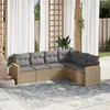 Image de Vidaxl Salon De Jardin Avec Coussins 6pcs MÃ©lange Beige RÃ©sine TressÃ©e
