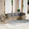 Image de Vidaxl Salon De Jardin Avec Coussins 6pcs MÃ©lange Beige RÃ©sine TressÃ©e