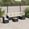 Image de Vidaxl Salon De Jardin 7 Pcs Avec Coussins Noir RÃ©sine TressÃ©e