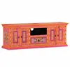 Image de vidaXL Meuble TV rose 110x30x40 cm bois massif de manguier