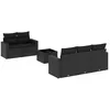 Image de Vidaxl Salon De Jardin 6 Pcs Avec Coussins Noir RÃ©sine TressÃ©e