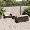 Image de Vidaxl Salon De Jardin Avec Coussins 6 Pcs Marron RÃ©sine TressÃ©e