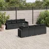 Image de Vidaxl Salon De Jardin 9 Pcs Avec Coussins Noir RÃ©sine TressÃ©e