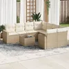 Image de Vidaxl Salon De Jardin Avec Coussins 9 Pcs Beige RÃ©sine TressÃ©e