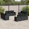 Image de Vidaxl Salon De Jardin 12 Pcs Avec Coussins Noir RÃ©sine TressÃ©e
