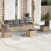 Image de Vidaxl Salon De Jardin Avec Coussins 7 Pcs Beige RÃ©sine TressÃ©e