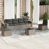 Image de Vidaxl Salon De Jardin Avec Coussins 7 Pcs Gris RÃ©sine TressÃ©e