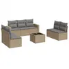 Image de Vidaxl Salon De Jardin Avec Coussins 8 Pcs Beige RÃ©sine TressÃ©e