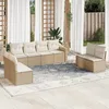 Image de Vidaxl Salon De Jardin Avec Coussins 8 Pcs Beige RÃ©sine TressÃ©e