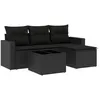 Image de Vidaxl Salon De Jardin 5 Pcs Avec Coussins Noir RÃ©sine TressÃ©e