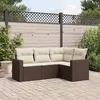 Image de Vidaxl Salon De Jardin 4 Pcs Avec Coussins Marron RÃ©sine TressÃ©e