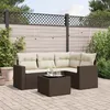 Image de Vidaxl Salon De Jardin Avec Coussins 5 Pcs Marron RÃ©sine TressÃ©e