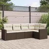 Image de Vidaxl Salon De Jardin Avec Coussins 5 Pcs Marron RÃ©sine TressÃ©e
