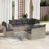 Image de Vidaxl Salon De Jardin 8 Pcs Avec Coussins Gris Clair RÃ©sine TressÃ©e