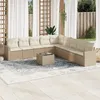 Image de Vidaxl Salon De Jardin Avec Coussins 10 Pcs Beige RÃ©sine TressÃ©e