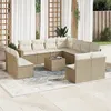 Image de Vidaxl Salon De Jardin Avec Coussins 12 Pcs Beige RÃ©sine TressÃ©e