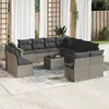 Image de Vidaxl Salon De Jardin Avec Coussins 12 Pcs Gris RÃ©sine TressÃ©e
