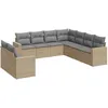 Image de Vidaxl Salon De Jardin Avec Coussins 9 Pcs Beige RÃ©sine TressÃ©e