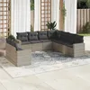 Image de Vidaxl Salon De Jardin 9 Pcs Avec Coussins Gris Clair RÃ©sine TressÃ©e