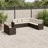 Image de Vidaxl Salon De Jardin Avec Coussins 9 Pcs Marron RÃ©sine TressÃ©e