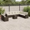 Image de Vidaxl Salon De Jardin Et Coussins 11 Pcs Marron RÃ©sine TressÃ©e