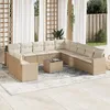 Image de Vidaxl Salon De Jardin Avec Coussins 12 Pcs Beige RÃ©sine TressÃ©e