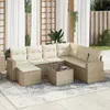 Image de Vidaxl Salon De Jardin Avec Coussins 8 Pcs Beige RÃ©sine TressÃ©e