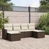 Image de Vidaxl Salon De Jardin Avec Coussins 6 Pcs Marron RÃ©sine TressÃ©e