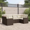 Image de Vidaxl Salon De Jardin Avec Coussins 6 Pcs Marron RÃ©sine TressÃ©e