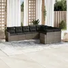 Image de Vidaxl Salon De Jardin 9 Pcs Avec Coussins Gris RÃ©sine TressÃ©e