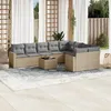 Image de Vidaxl Salon De Jardin Avec Coussins 10 Pcs Beige RÃ©sine TressÃ©e