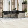 Image de Vidaxl Salon De Jardin Avec Coussins 10 Pcs Gris Clair RÃ©sine TressÃ©e
