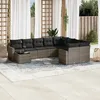 Image de Vidaxl Salon De Jardin Avec Coussins 10 Pcs Gris RÃ©sine TressÃ©e