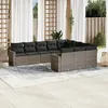 Image de Vidaxl Salon De Jardin Avec Coussins 10 Pcs Gris RÃ©sine TressÃ©e