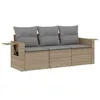 Image de Vidaxl Salon De Jardin Avec Coussins 3 Pcs Beige RÃ©sine TressÃ©e