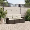 Image de Vidaxl Salon De Jardin Avec Coussins 3 Pcs Marron RÃ©sine TressÃ©e